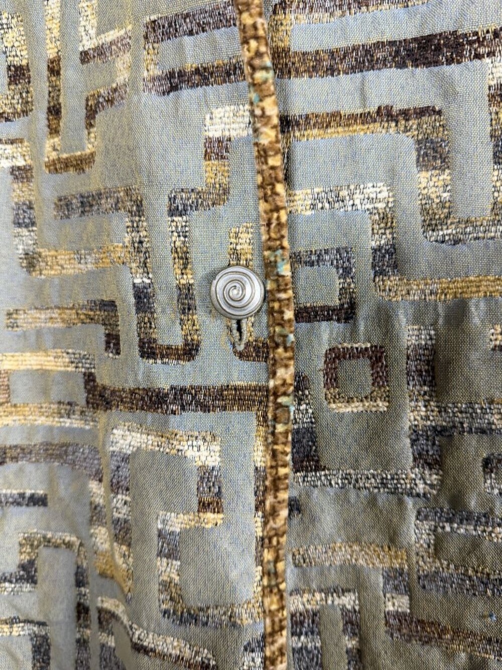 Première Reversible Jacket Green Gold Metallic Abstract Geometric Art To Wear XL - Picture 7 of 14